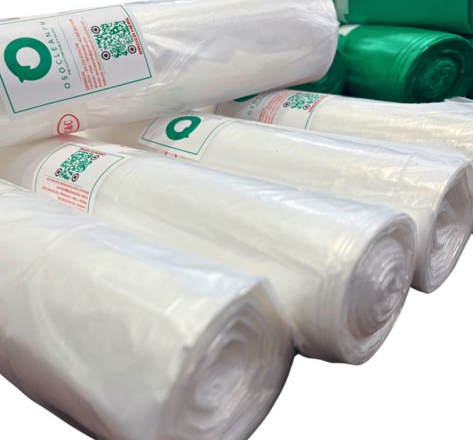 Black rolled biodegradable trash bag with tie, convenient, eco-friendly, Metro Manila